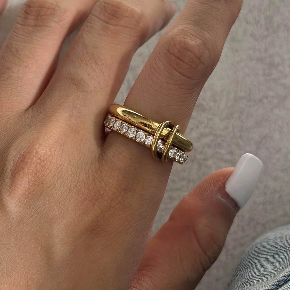 SIZE 7 | 18K Gold Plated Cubic Zirconia Stackable Ring